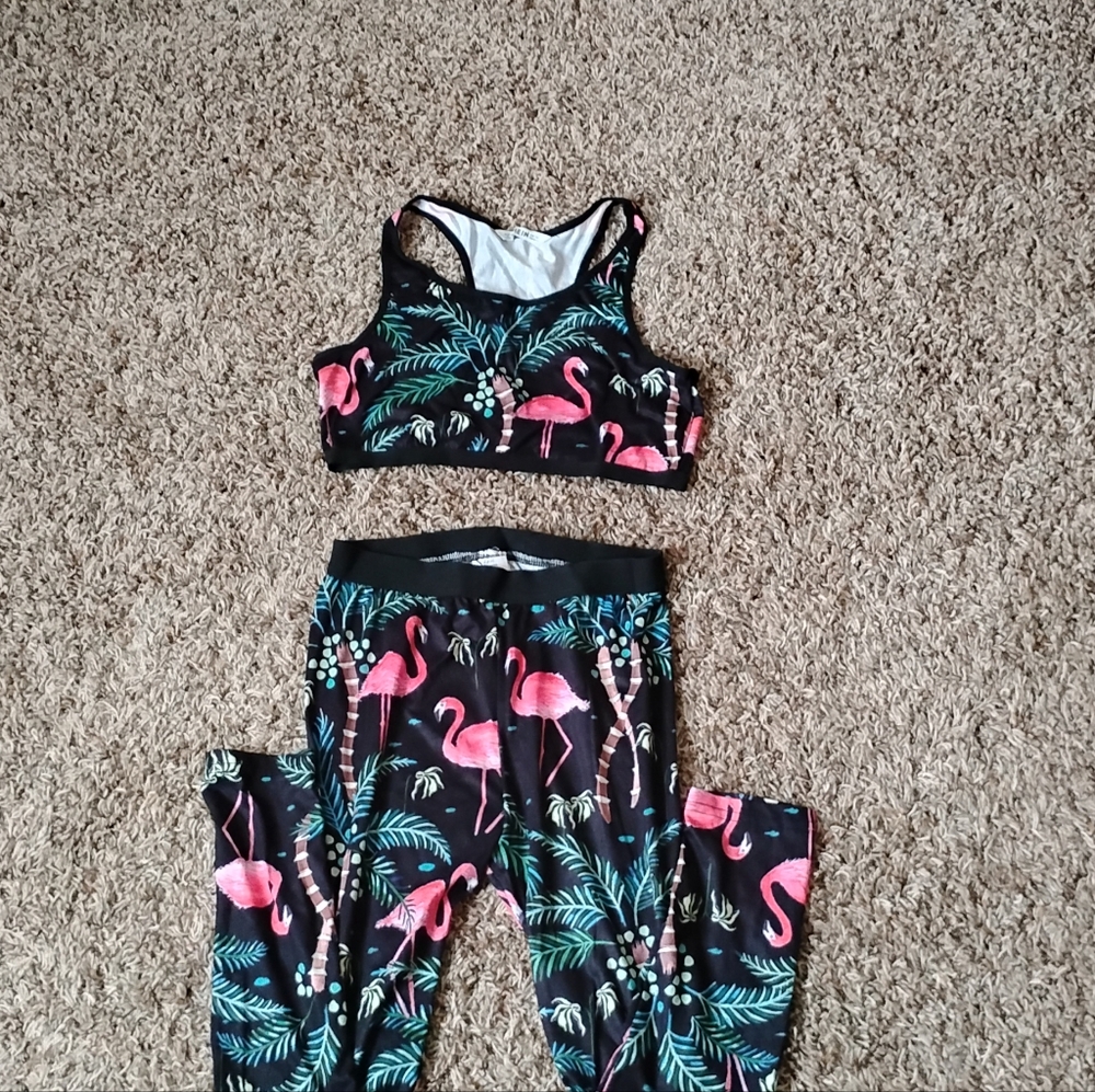 HEIN  Girls Black and White Top With Leggings